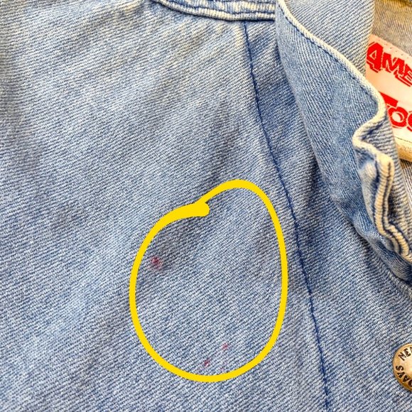 Sold-vintage Snoopy denim jean jacket with back leather patch - Picture 6 of 7